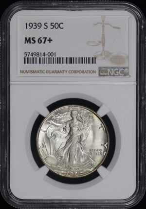 Obverse of this 1939-S Walking Liberty Half Dollar NGC MS-67+