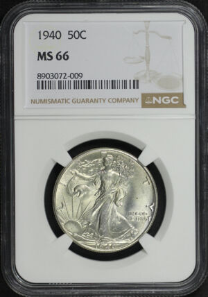 Obverse of this 1940 Walking Liberty Half Dollar NGC MS-66