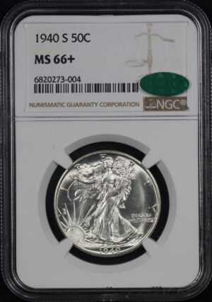Obverse of this 1940-S Walking Liberty Half Dollar NGC MS-66+ CAC