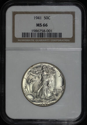 Obverse of this 1941 Walking Liberty Half Dollar NGC MS-66