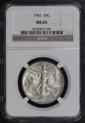 Obverse of this 1943 Walking Liberty Half Dollar NGC MS-65