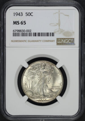 Obverse of this 1943 Walking Liberty Half Dollar NGC MS-65