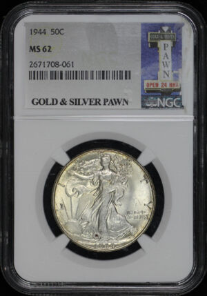 Obverse of this 1944 Walking Liberty Half Dollar NGC MS-62 