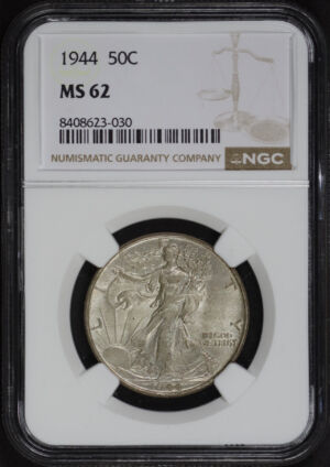 Obverse of this 1944 Walking Liberty Half Dollar NGC MS-62