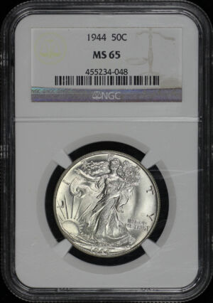 Obverse of this 1944 Walking Liberty Half Dollar NGC MS-65
