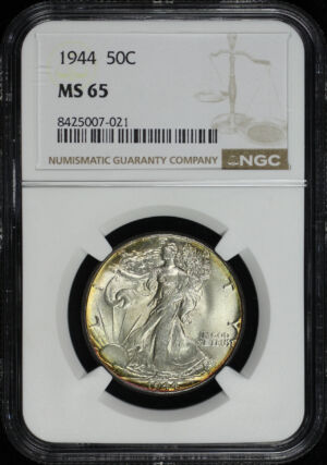 Obverse of this 1944 Walking Liberty Half Dollar NGC MS-65