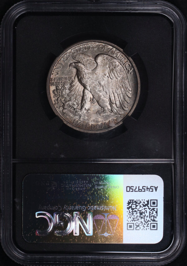 Reverse of this 1944-S Walking Liberty Half Dollar NGC MS-64 Black Core Original Bag Fragment