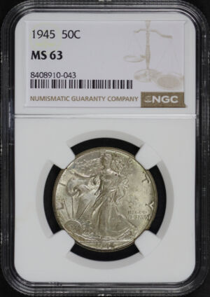 Obverse of this 1945 Walking Liberty Half Dollar NGC MS-63