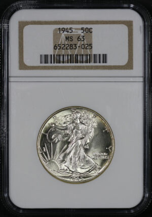 Obverse of this 1945 Walking Liberty Half Dollar NGC MS-63