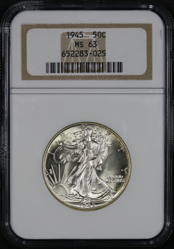 Obverse of this 1945 Walking Liberty Half Dollar NGC MS-63