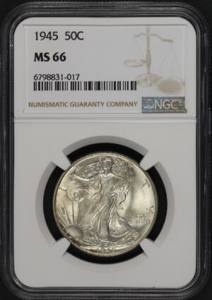 Obverse of this 1945 Walking Liberty Half Dollar NGC MS-66