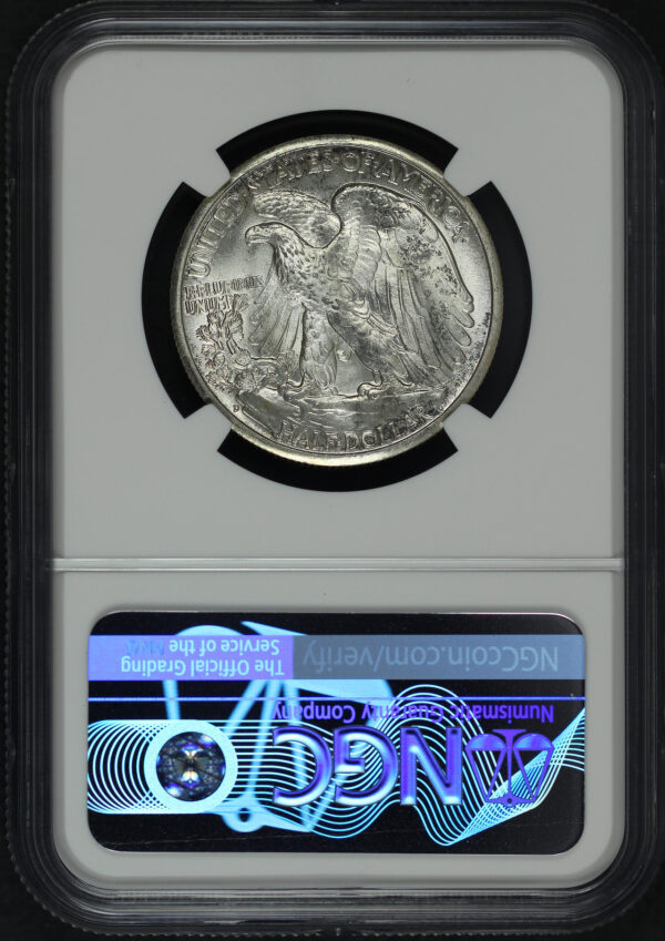 Reverse of this 1945-D Walking Liberty Half Dollar NGC MS-65