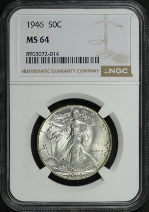 Obverse of this 1946 Walking Liberty Half Dollar NGC MS-64