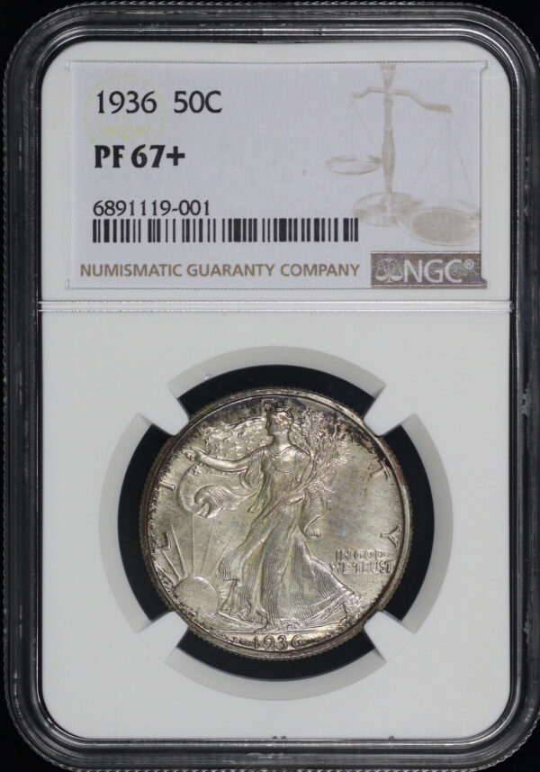Obverse of this 1936 Walking Liberty Half Dollar NGC PF-67+