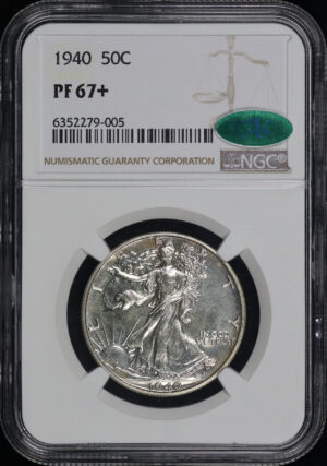 Obverse of this 1940 Walking Liberty Half Dollar NGC PF-67+ CAC
