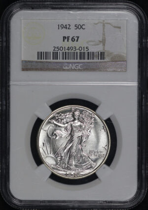 Obverse of this 1942 Walking Liberty Half Dollar NGC PF-67