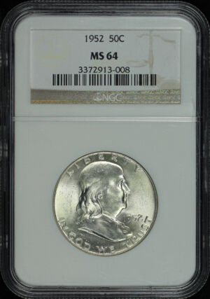 Obverse of this 1952 Franklin Half Dollar NGC MS-64