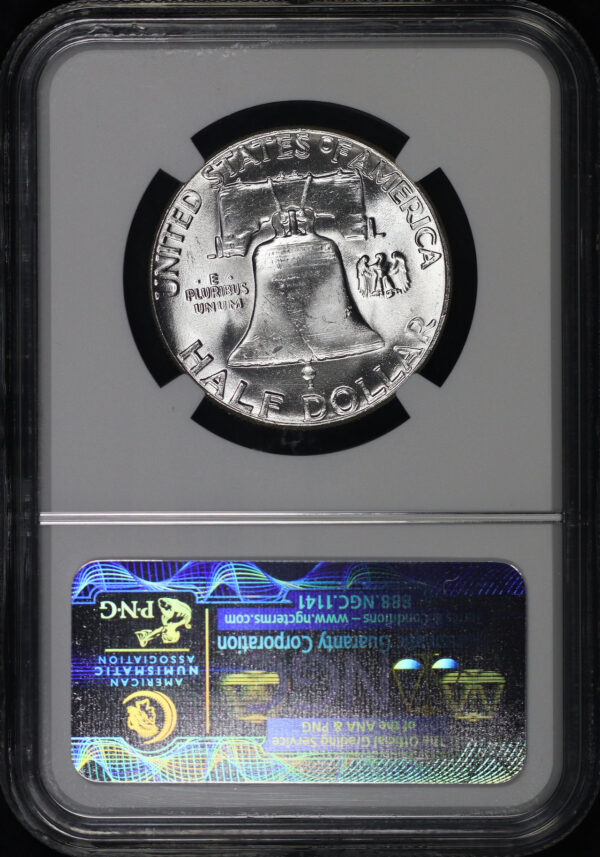Reverse of this 1958 Franklin Half Dollar NGC MS-64