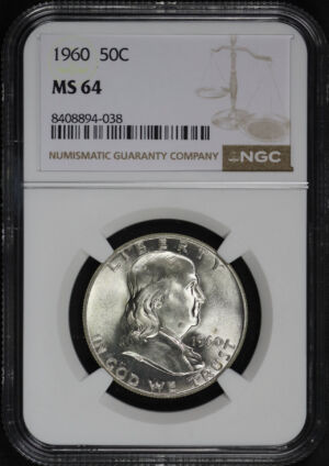 Obverse of this 1960 Franklin Half Dollar NGC MS-64