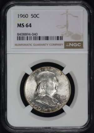 Obverse of this 1960 Franklin Half Dollar NGC MS-64