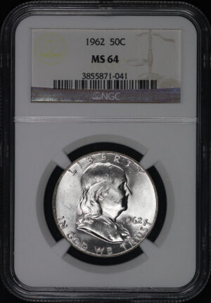 Obverse of this 1962 Franklin Half Dollar NGC MS-64