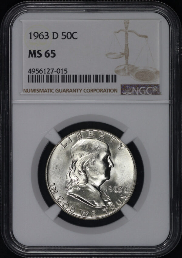 Obverse of this 1963-D Franklin Half Dollar NGC MS-65