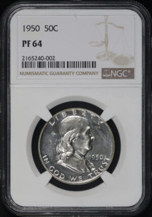 Obverse of this 1950 Franklin Half Dollar NGC PF-64