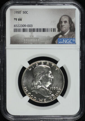 Obverse of this 1950 Franklin Half Dollar NGC PF-66