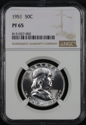 Obverse of this 1951 Franklin Half Dollar NGC PF-65