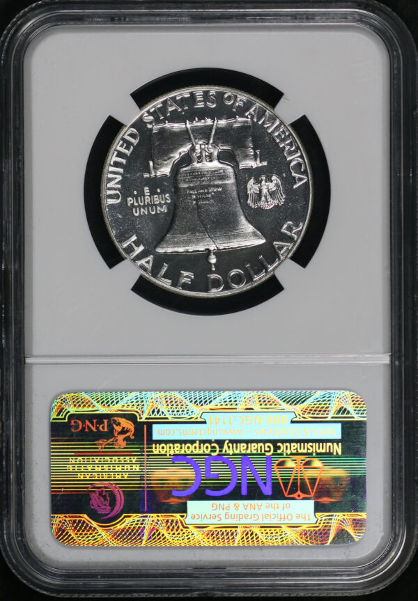 Reverse of this 1957 Franklin Half Dollar NGC PF-68