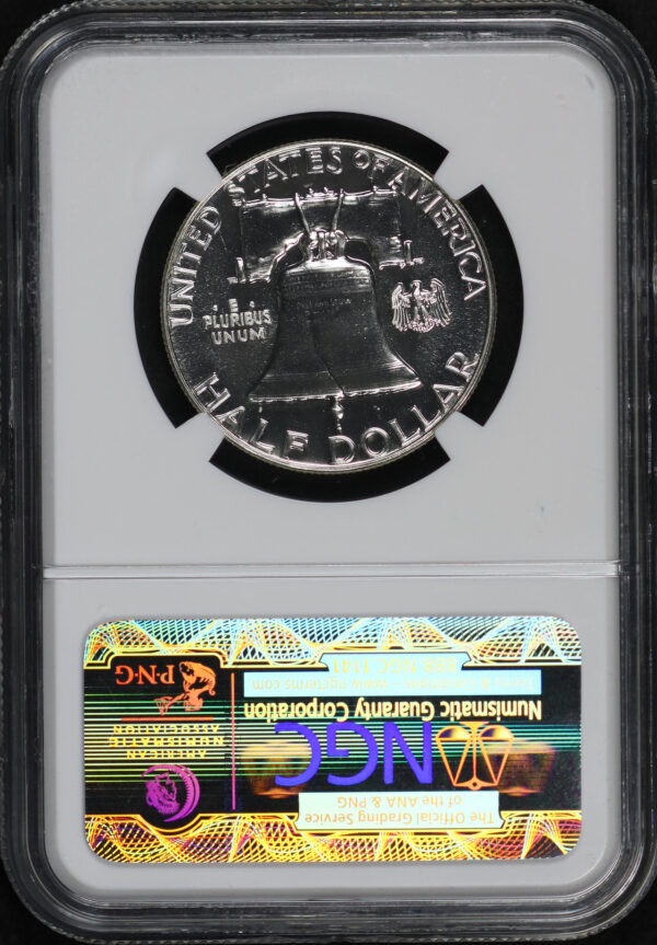 Reverse of this 1958 Franklin Half Dollar NGC PF-68