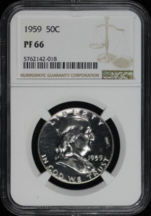 Obverse of this 1959 Franklin Half Dollar NGC PF-66