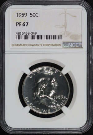 Obverse of this 1959 Franklin Half Dollar NGC PF-67