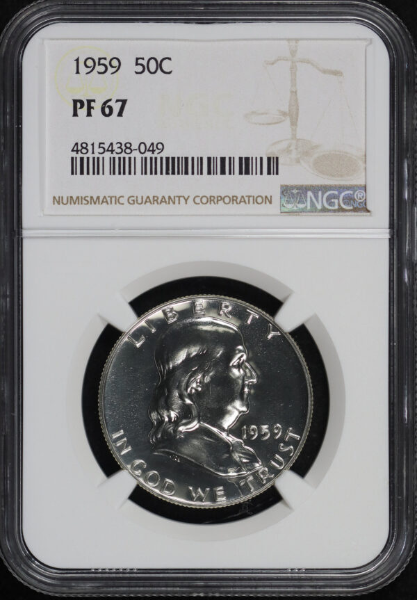 Obverse of this 1959 Franklin Half Dollar NGC PF-67