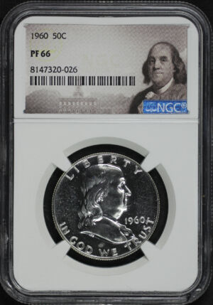 Obverse of this 1960 Franklin Half Dollar NGC PF-66