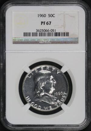 Obverse of this 1960 Franklin Half Dollar NGC PF-67