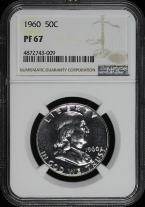 Obverse of this 1960 Franklin Half Dollar NGC PF-67