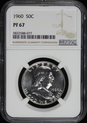 Obverse of this 1960 Franklin Half Dollar NGC PF-67