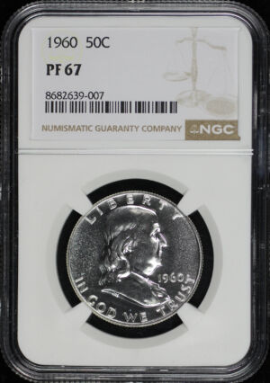 Obverse of this 1960 Franklin Half Dollar NGC PF-67