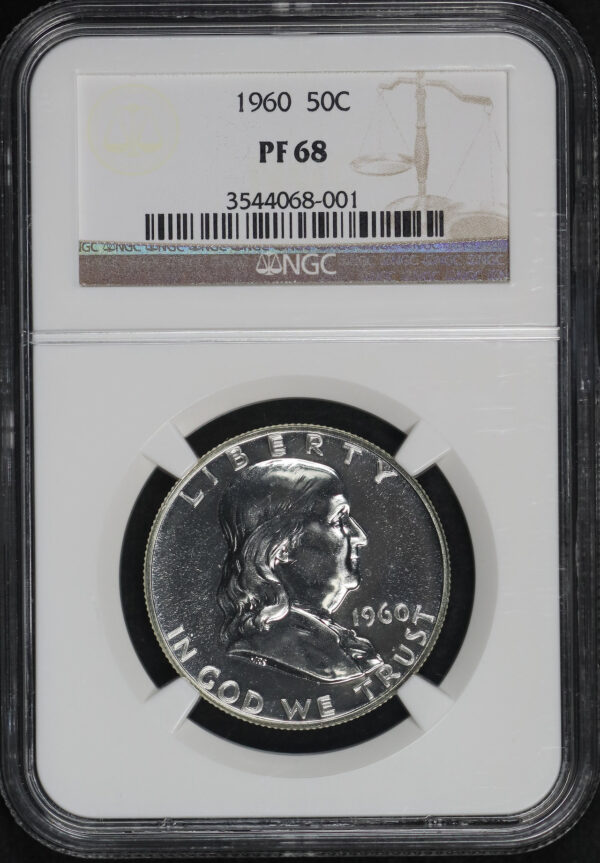 Obverse of this 1960 Franklin Half Dollar NGC PF-68
