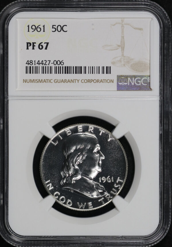 Obverse of this 1961 Franklin Half Dollar NGC PF-67