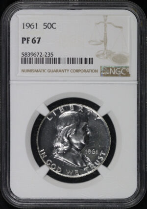Obverse of this 1961 Franklin Half Dollar NGC PF-67