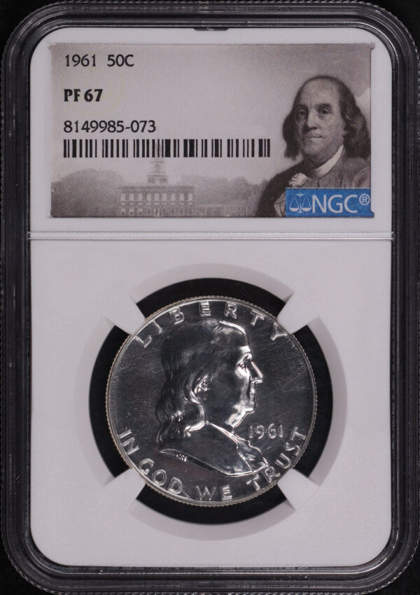 Obverse of this 1961 Franklin Half Dollar NGC PF-67