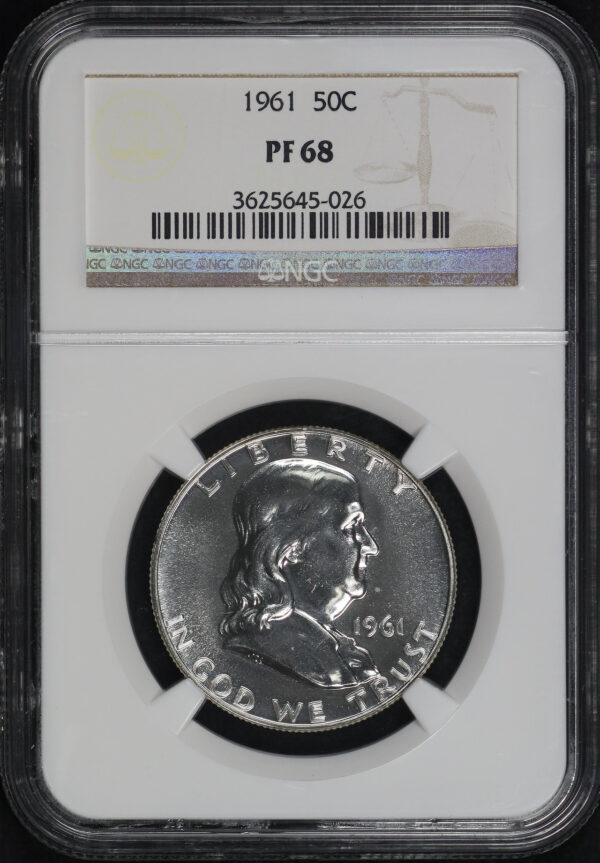 Obverse of this 1961 Franklin Half Dollar NGC PF-68
