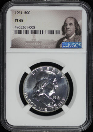 Obverse of this 1961 Franklin Half Dollar NGC PF-68