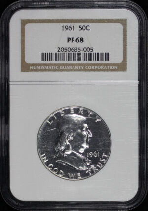 Obverse of this 1961 Franklin Half Dollar NGC PF-68