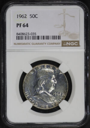 Obverse of this 1962 Franklin Half Dollar NGC PF-64