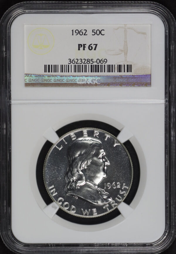Obverse of this 1962 Franklin Half Dollar NGC PF-67