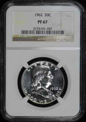 Obverse of this 1962 Franklin Half Dollar NGC PF-67