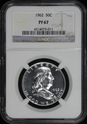 Obverse of this 1962 Franklin Half Dollar NGC PF-67